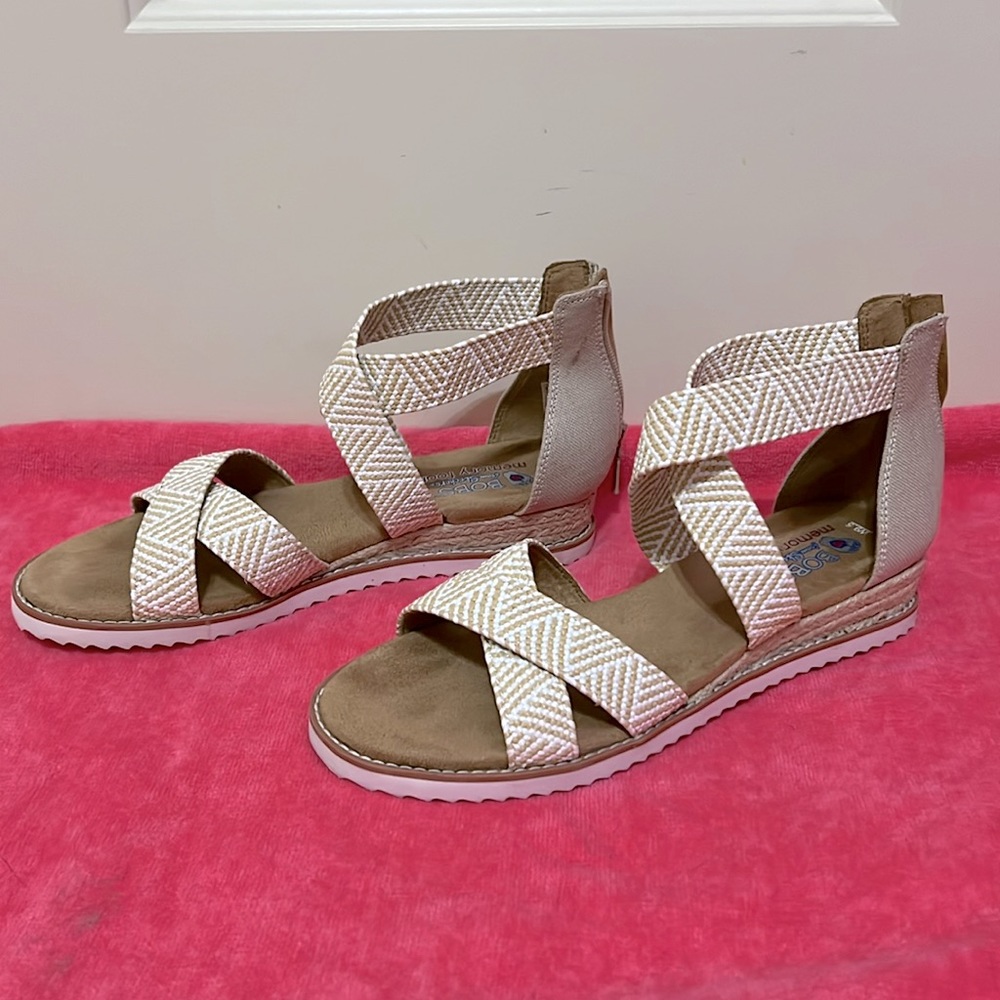 Women's Beige Woven Strappy Sandals